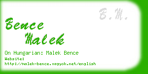 bence malek business card